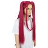 karlery Girls Long Straight Hot Pink Wig with 2 Ponytails Cartoon Anime Movie Cosplay Wig Heat Resistant Synthetic Fiber Brethable Adjustable Size for Halloween Costume Party view 4