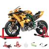 1/6 Scale Alloy Dynamic Motorcycle Model,Alloy Diecast Simulated Motorbike with Realistic Ignition, Smoke Spray, Sound & Light Effects for Adult Collectors view 1