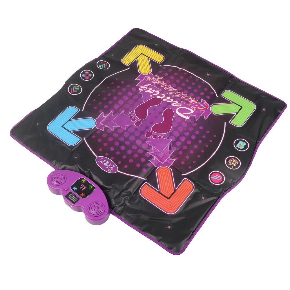 Pilipane Dance Mat Kids Electronic Dance Pad Toy with 4 Game Modes Adjustable Built in Music Non Slip Surface for Children and Adults PVC Material 85x90cm (Luminous)