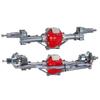 1/10 RC Crawler Car Aluminum Front Rear Axle Set Compatible with SCX10II 90046 90047 Models Includes Raised Diamond Door Bridge Gear and Shaft(Dark Grey) view 1