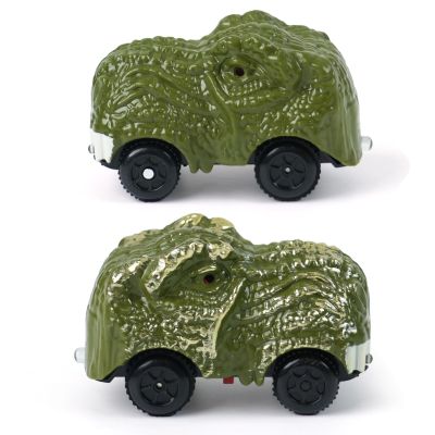ToyFuntasy 2-Pack Dinosaur Track Car Toy for Kids - Best Birthday Gifts for 3 4 5 6 7 Year Old Boys, LED Light-Up Dino Track Cars, Compatible with Most Dinosaur Race Track Sets