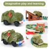 ToyFuntasy 2-Pack Dinosaur Track Car Toy for Kids - Best Birthday Gifts for 3 4 5 6 7 Year Old Boys, LED Light-Up Dino Track Cars, Compatible with Most Dinosaur Race Track Sets view 2