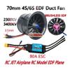 70mm 12 Blade Brushless EDF Duct Fan for RC 4S/6S Jet Aircraft Engine, 2200g Thrust Replacement(3400KV 80A ESC) view 3