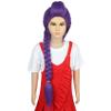 karlery Girls Long Purple Braided Calf-Length Wig Cartoon Anime Movie Cosplay Wig Heat Resistant Synthetic Fiber Brethable Adjustable Size for Halloween Costume Party view 2