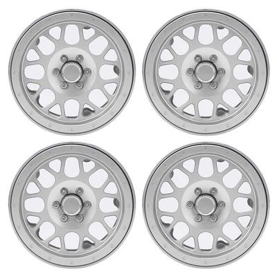 2.2 Inch Aluminum Alloy Wheel Hub 1/10 RC Car Upgrade Accessory SCX10 RR10 90048 Red Silver (Silver)