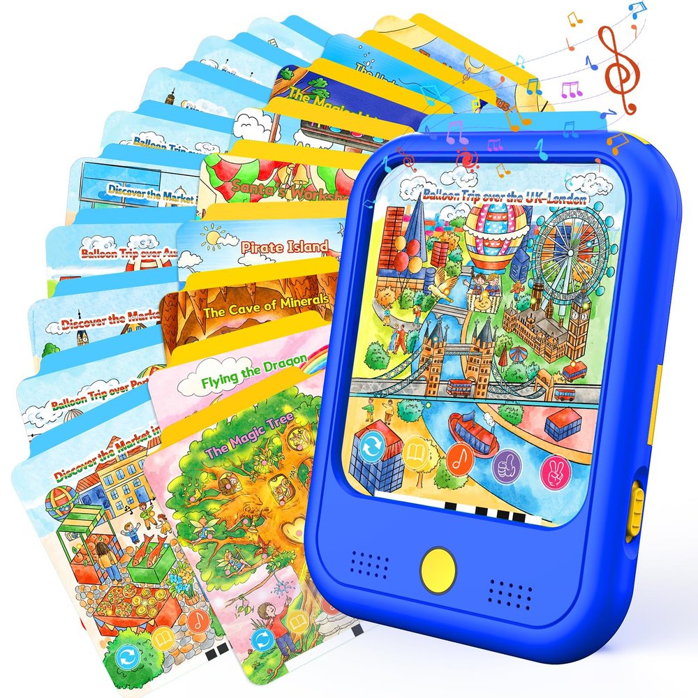 Kids Learning Tablet Bilingual, Montessori Educational Learning Toys for Toddlers 3-5 Year Olds, with 2000+ Words and Games, Autism Sensory Speech Therapy Toys, 3 4 5 6 Year Old Boy Girl Birthday Gift