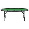 Tidyard Foldable Poker Table, 10-Player Green Oval Engineered Wood Surface with Cup Holders, for Game Room and Family Gatherings view 3
