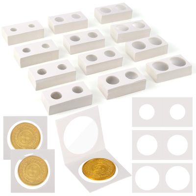 600 Assorted Cardboard Coin Clips, 12 Sizes For Different, Includes Clear Window And Flip Sleeves For Display