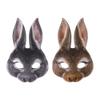 2Pcs Halloween Rabbit Mask Easter Carnival Bunny Masks Realistic Half Face Animal Mask Easter Cosplay Party Props view 1