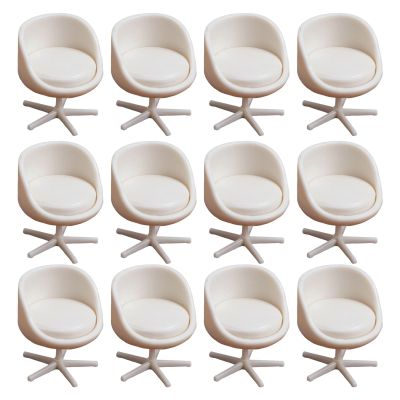 12 Miniature White ABS Chairs for 1:25 Scale Model Displays Craft Projects & Architectural Props Dollhouses Accessories