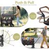 Kinder King Stroller Wagon for 2 Kids, Foldable All-Terrain Outdoor Toddler Kids Wagon Stroller 2 Seater, Removable Canopy, Adjustable Push/Pull Bar, Detachable Tray, Parent Organizer,Grey view 2