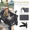 Kinder King Stroller Wagon for 2 Kids, Foldable All-Terrain Outdoor Toddler Kids Wagon Stroller 2 Seater, Removable Canopy, Adjustable Push/Pull Bar, Detachable Tray, Parent Organizer,Grey view 4