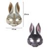 2Pcs Halloween Rabbit Mask Easter Carnival Bunny Masks Realistic Half Face Animal Mask Easter Cosplay Party Props view 4