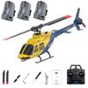 Xenotrix A60 1/42 Scale RC Helicopter, BELL206 90-Class 2.4G 4CH Single Rotor Flybarless Mini Remote Control Helicopter for Adults, with Optical Flow Altitude Hold (RTF Version/Yellow and Blue) view 1