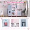 BRINJOY Play Kitchen for Kids, Wooden Kids Kitchen Playset w/Faucet, Sink, Stove, Oven, Window, Cookware, Storage Cabinets, Toddler Role Play Kitchen Pretend Play Toy Set Gift for Girls Boys Ages 3+ view 3