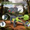 ToyFuntasy Remote Control Walking Dinosaur Toy for Kids - Birthday Gift for Boys Ages 3-5 5-7 8-12 - Electronic Dino with Lights, Roaring Sounds, and Spray Feature - Gray Green view 2