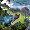 ToyFuntasy Remote Control Walking Dinosaur Toy for Kids - Birthday Gift for Boys Ages 3-5 5-7 8-12 - Electronic Dino with Lights, Roaring Sounds, and Spray Feature - Gray Green view 3