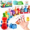 Toddler Toys Farm Animal Train for 1 2 3 Years Old, Counting Matching Sorting Montessori Learning Toy with 10 Finger Puppets, 10 Number Barns for Baby Boys Girls, Educational Christmas Birthday Gift view 1