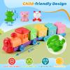 Toddler Toys Farm Animal Train for 1 2 3 Years Old, Counting Matching Sorting Montessori Learning Toy with 10 Finger Puppets, 10 Number Barns for Baby Boys Girls, Educational Christmas Birthday Gift view 3