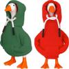 Desk Goose Outfits 7 inches Mini Desk Goose Clothing Desktop Goose Outfits Mini Porch Goose Hoodies Accessory 2 Pieces (Red and Green) view 1