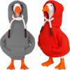 Desk Goose Outfits 7 inches Mini Desk Goose Clothing Desktop Goose Outfits Mini Porch Goose Hoodies Accessory 2 Pieces (Red and Grey) view 1
