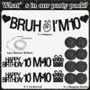 10th Birthday Decorations for Girls and Boys, Black Glitter Bruh I'M 10 Banner, Hanging Swirls Decoration for 10 Year Old Birthday Party Supplies view 2