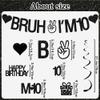 10th Birthday Decorations for Girls and Boys, Black Glitter Bruh I'M 10 Banner, Hanging Swirls Decoration for 10 Year Old Birthday Party Supplies view 3