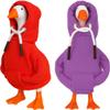 Desk Goose Outfits 7 inches Mini Desk Goose Clothing Desktop Goose Outfits Mini Porch Goose Hoodies Accessory 2 Pieces (Red and Purple) view 1