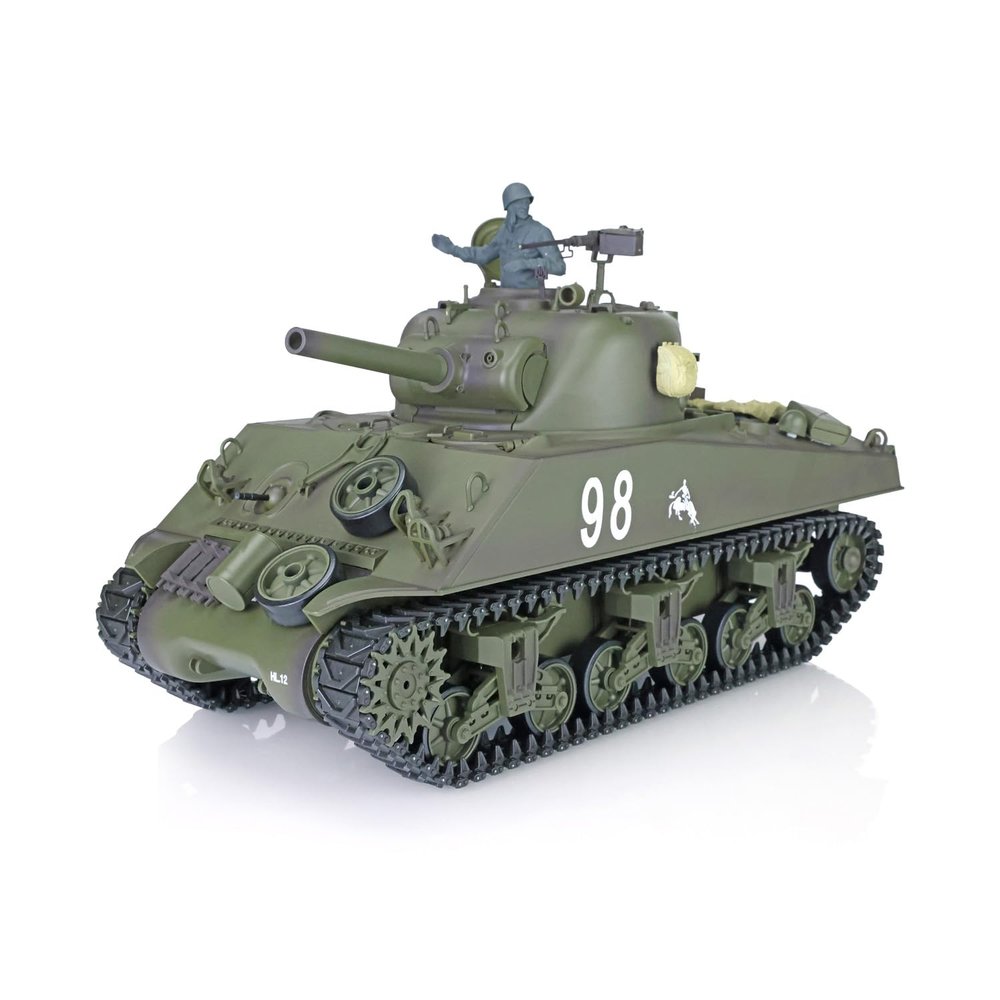 TOUCAN RC HOBBY Pro.Edition RTR 1/16 TK7.0 Henglong Plastic M4A3 Sherman RC Tank 3898 360 Turret Barrel Recoil BB Airsoft Smoke Effect IR Battle with Sticter