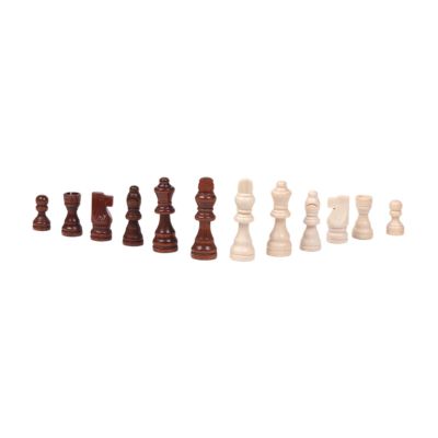 32Pcs Wooden Chess Pieces Figurine Pieces Brain Teaser Checkers Games Wood Chessmen Chess Figures for Club Office School, L