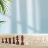 32Pcs Wooden Chess Pieces Figurine Pieces Brain Teaser Checkers Games Wood Chessmen Chess Figures for Club Office School, L view 4
