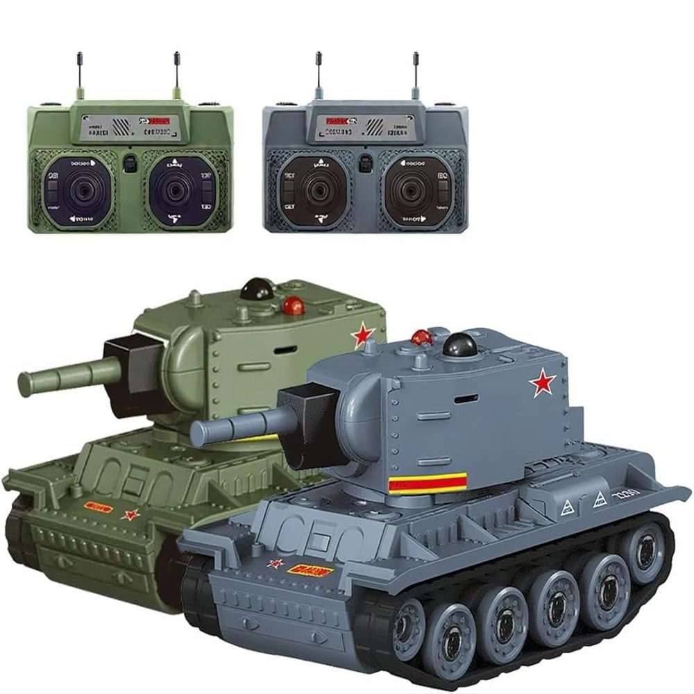2 in 1 1/64 Scale 2.4G Mini RC Battle Tank Model with Infrared Combat Mode, Rotating Turret and Track Drive