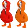 Desk Goose Outfits 7 inches Mini Desk Goose Clothing Desktop Goose Outfits Mini Porch Goose Hoodies Accessory 2 Pieces (Red and Orange) view 1
