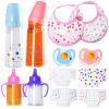 Kuihaazi 12PCS Baby Doll Accessories Set,Doll Pretend Play Feeding Toys,Baby Doll Feeding Include Disappearing Milk and Juice Bottles,Pacifier,Bibs,Diapers view 1