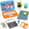 XIAPIA 10 Pcs Pretend Play Home Office Toys, Pretend Play for Toddlers 3-5-7, Pretend Play Sets with Kids Laptop, Pop-Up Calculator, Notebook, Watch, Coffee & Plant, Birthday Gift for 3 4 5 6 7 Year view 1
