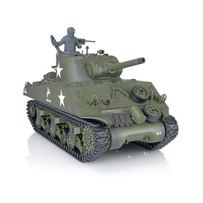 TOUCAN RC HOBBY Pro.Edition RTR Henglong 1/16 TK7.0 Plastic M4A3 Sherman 3898 360 Turret Barrel Recoil RC Tank BB Airsoft Smoke Effect IR Battle with Sticter for Ages 14+