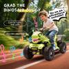 Okybaby Dinosaur Ride On ATV for Kids, 12V Kids ATV Electric Car Toys with Music, Microphone Interface, Bluetooth & LED Lights, 1.86MPH Safe Speed Green view 3