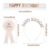 Abeillo Birthday Decorations Set, Happy Birthday Crown Princess Tiara, Sash and Badge Ribbon, Party Headband Hair Accessories(Rose Gold) view 3