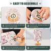 Table Lamp Pink Butterfly Flowers Nightstand lamp Fabric Lamps with Wood Base Fabric Shade Bedside Desk Lamps for Bedroom Living Kids Room Desk Nursery Office Home Decor view 4
