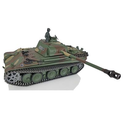 TOUCAN RC HOBBY Pro.Edition RTR Henglong 1/16 TK7.0 Upgraded German Panther G FPV RTR RC Tank 3879 with 360 Turret BB Airsoft Smoke Effect IR Battle with Sticter for Ages 14+