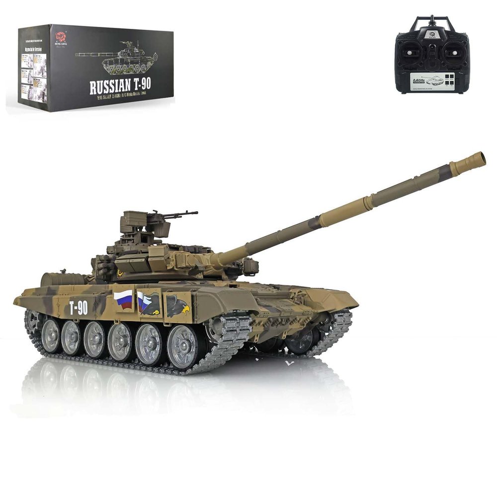 TOUCAN RC HOBBY Pro.Edition RTR Henglong 1/16 TK7.0 T90 RC Tank 3938 360 Turret Metal Tracks with Linkages Red Eye BB Airsoft Smoke Effect IR Battle with Sticter for Ages 14+