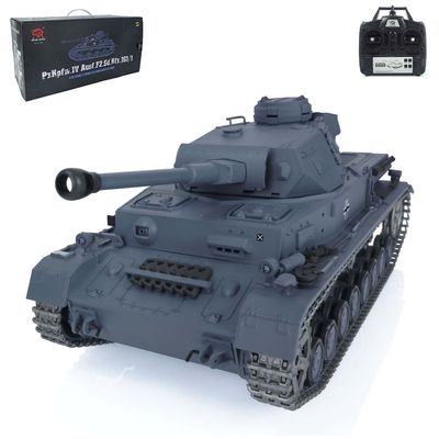 TOUCAN RC HOBBY Pro.Edition RTR Henglong 1/16 TK7.0 Upgraded Panzer IV F2 RTR RC Tank 3859 with 360 Turret BB Airsoft Smoke Effect IR Battle with Sticter for Ages 14+