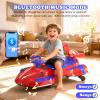 12V Electric Wiggle Car with Pedal, Rechargeable 2-in-1 Swing Car, Drifting Car with Backrests, Anti-Rollover, Spray, Flashing Lights, Music, Bluetooth, for Ages 3 and Up, 150 lbs view 2