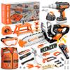 Kids Tool Set Toys, 56 Pcs Toddler Tool Set with Toy Chainsaw & Electronic Drill,Vest, Pretend Play Kids Construction Tools Toy for Toddler 3-5 Years Old Christmas Birthday Gifts view 1
