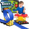 Flexible Race Track for Kids, All-in-One Flex Track Set with Suction Cups, Loop Ramps & 2 Cars  Compatible with Hot Wheels & Matchbox Cars  Blue 16ft Roll Up Car Ramp Toy Track for Kids Ages 3 & Up view 1