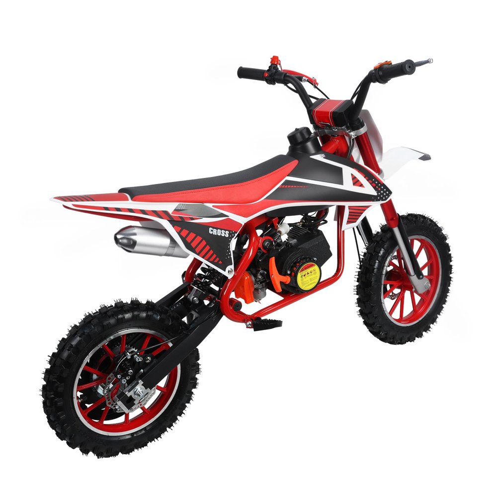 Kids Off-Road Dirt Bike,49CC 2-Stroke Gas Power Motocross with Disc Brakes,Each Off Road Mini Motorcycle,Easy Pull Start,25 MPH Max Speed,180 LBS Capacity