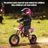 Kids Off-Road Dirt Bike,49CC 2-Stroke Gas Power Motocross with Disc Brakes,Each Off Road Mini Motorcycle,Easy Pull Start,25 MPH Max Speed,180 LBS Capacity view 2