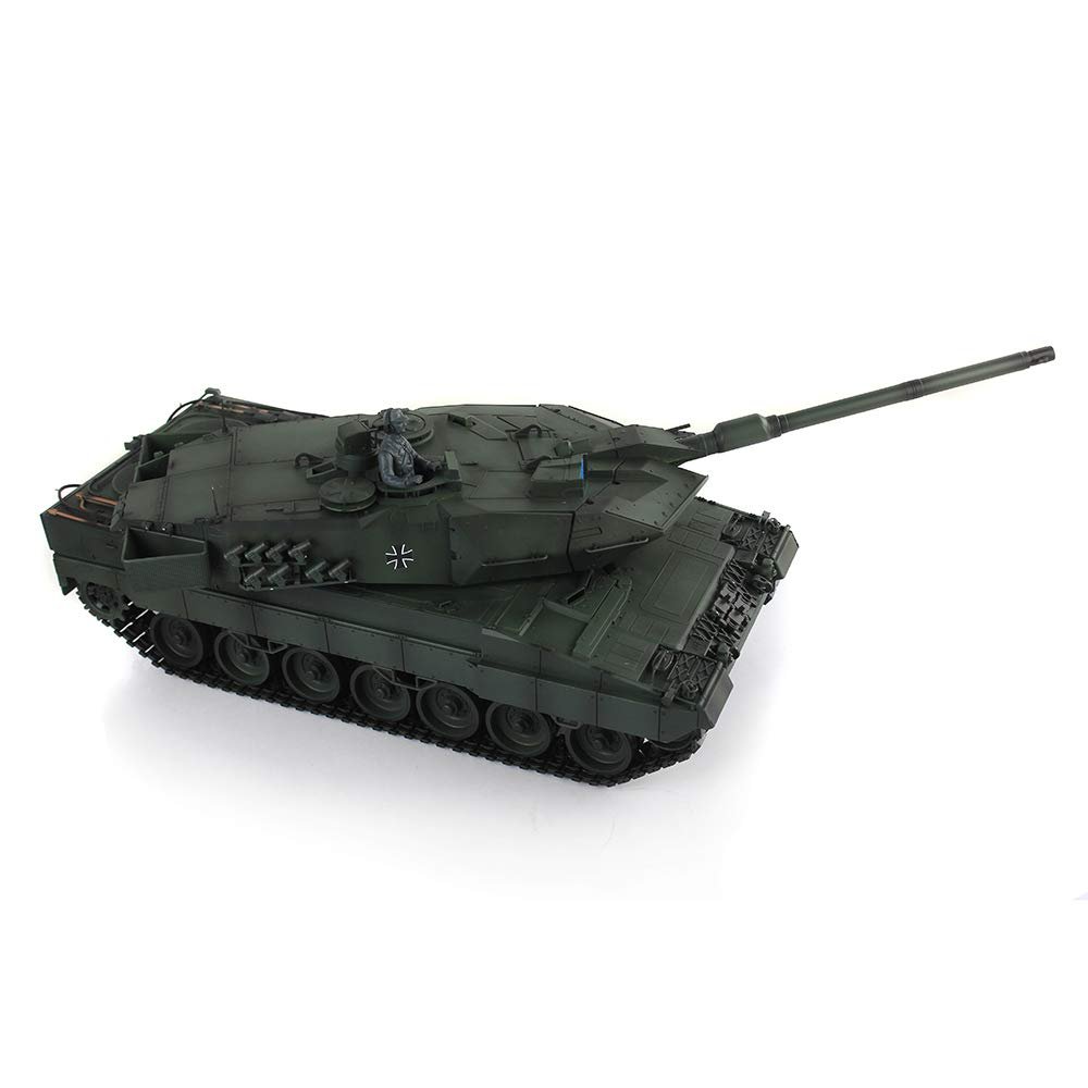 TOUCAN RC HOBBY Pro.Edition RTR Henglong 1/16 Green TK7.0 Plastic Leopard2A6 RTR RC Tank 3889 with 360 Turret BB Airsoft Smoke Effect IR Battle with Sticter for Ages 14+