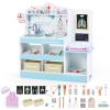 INFANS Kids Doctor Playset, Wooden Pretend Medical Station Activity Center Toy Set with 26 Interactive Veterinarian Accessories, Nurse Uniform X-Ray Film Stethoscope ECG Monitor for Toddler view 1