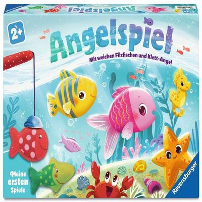 Angelspiel - Kinderspiel ab 2 Jahre: Mit weichen Filzfischen und Klett-Angel